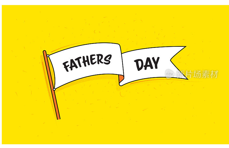 Flag Banner with Text Father’s Day. Retro Style Design.
